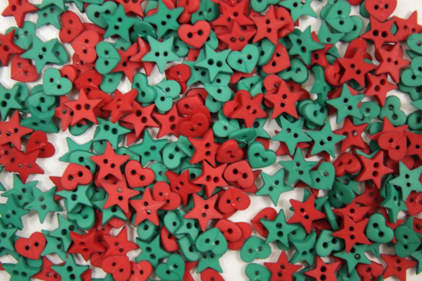 Mini sierknoopjes-rode en groene hartjes