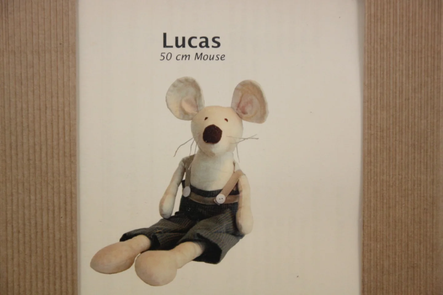 Pakketje-Lucas-jongetjesmuis-50 cm groot.