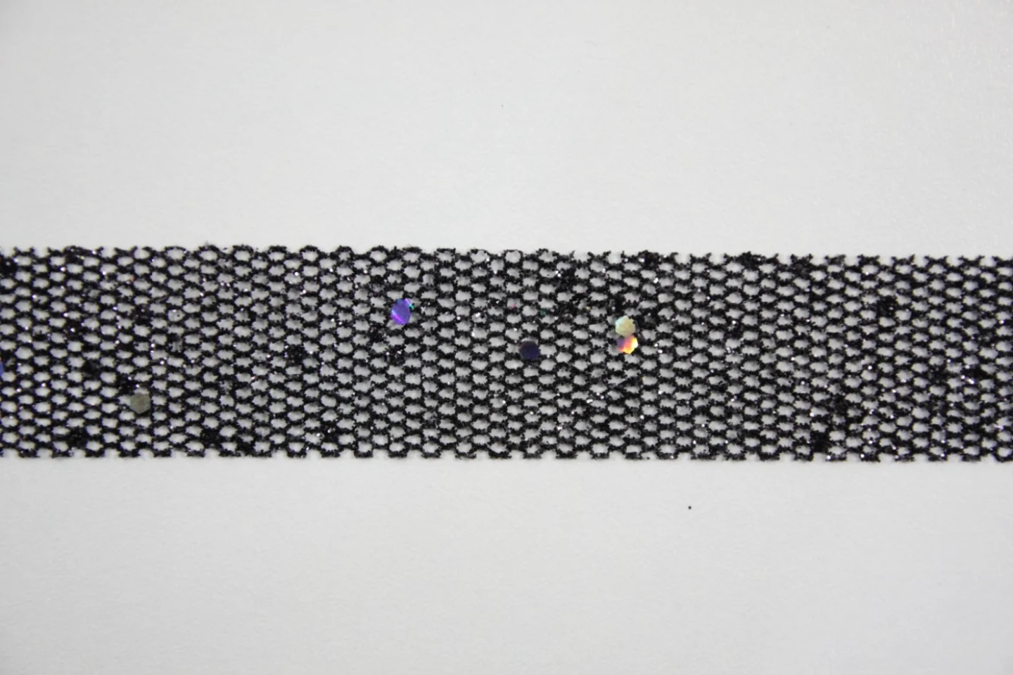 Lint-zwart-parelmoer glitter-Per meter-2.