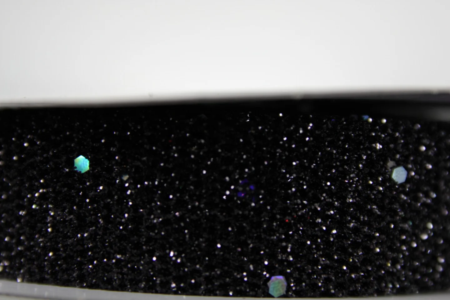 Lint-zwart-parelmoer glitter-Per meter-2.