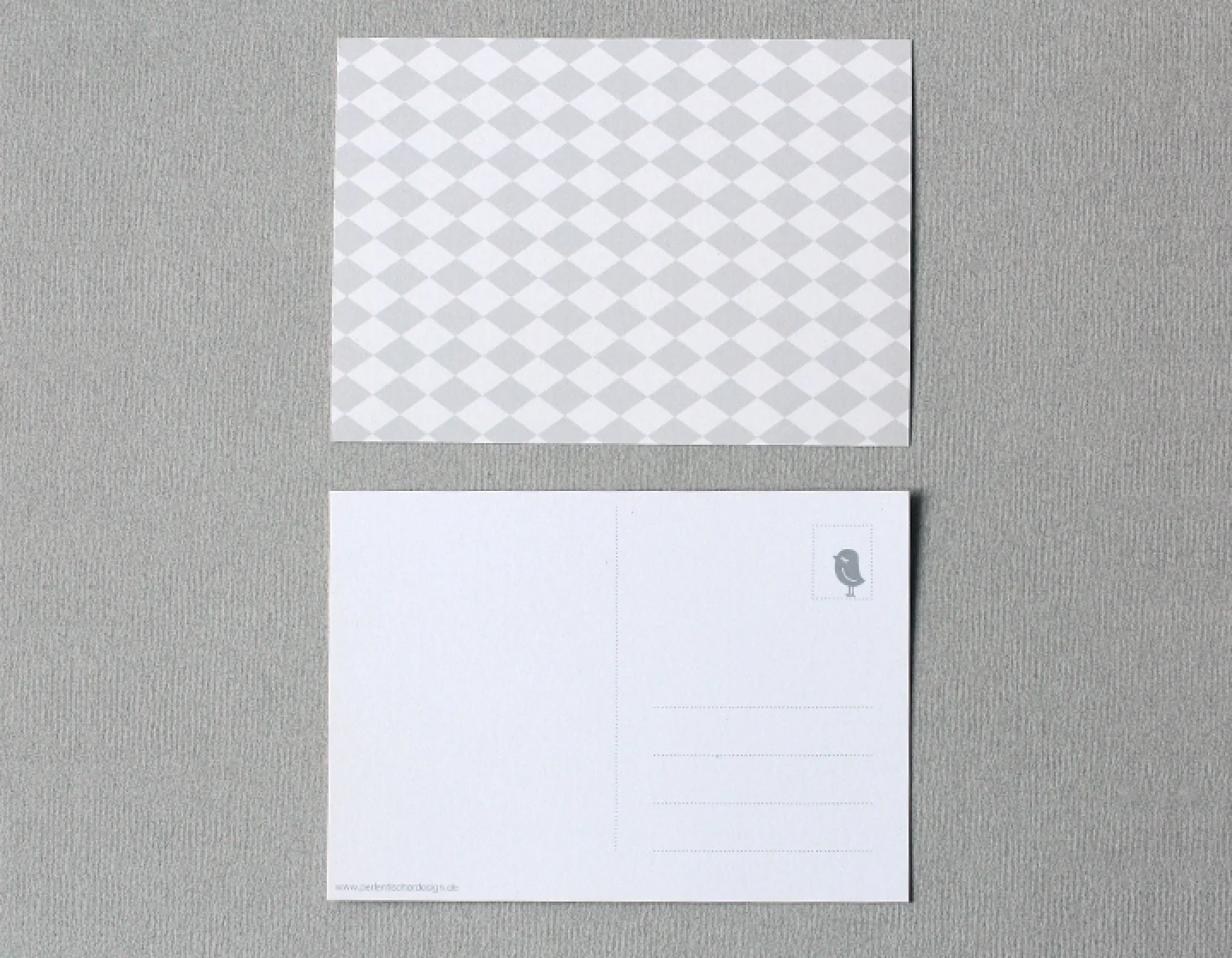 Briefkaart-A6-ivoor met grijze schuine r.