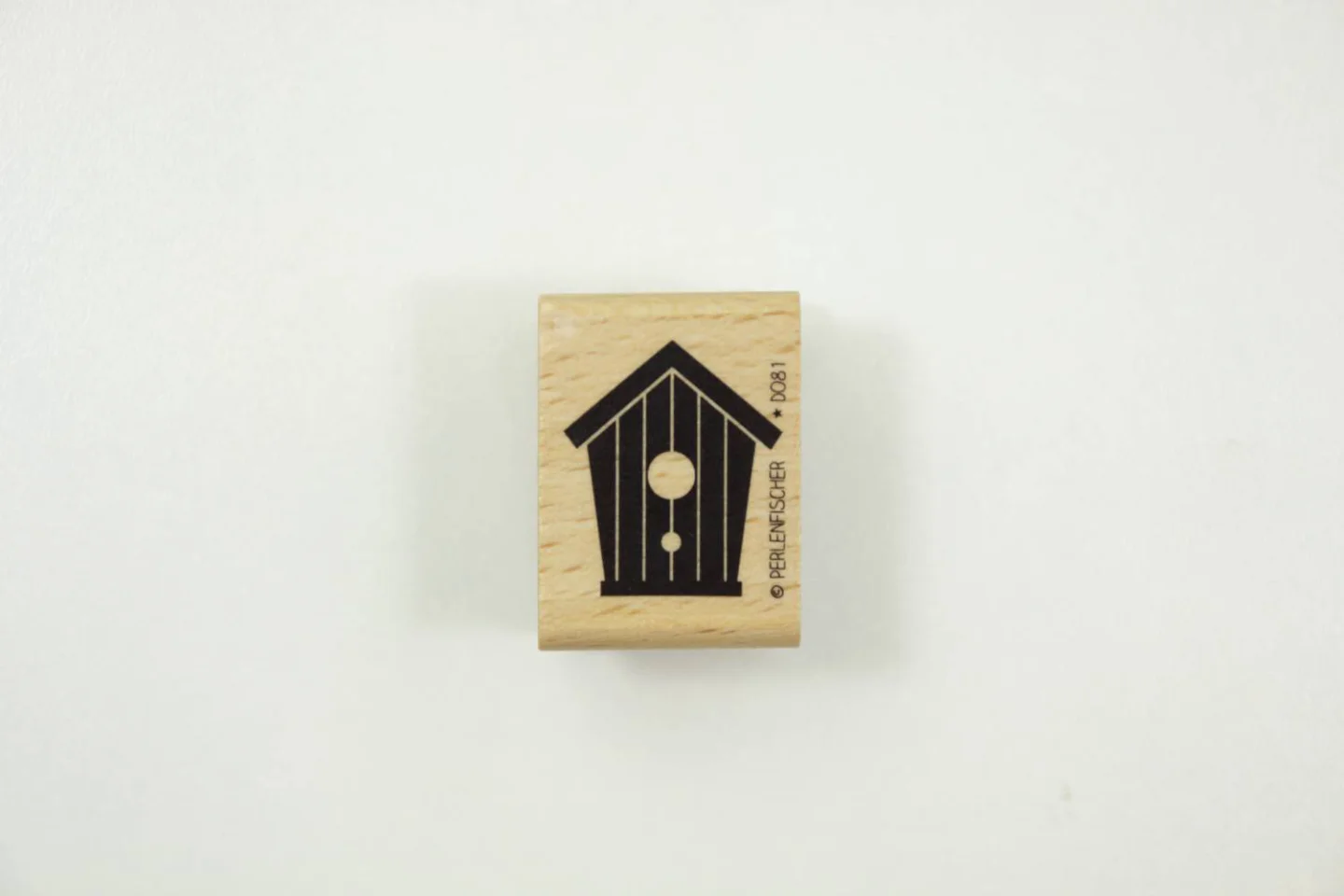 Stempel- houten stempel - vogelhuisje -.